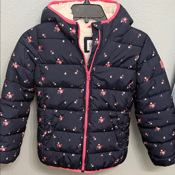 GAP Navy Floral Hooded Jacket - Picture 6 of 7